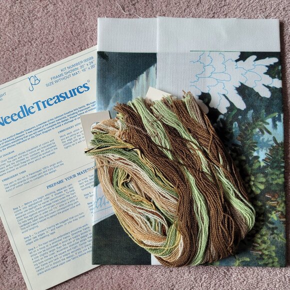 Needle Treasures "Morning Flight" Bald Eagle Stitchery Kit with 100% Wool Yarn - Picture 2 of 3